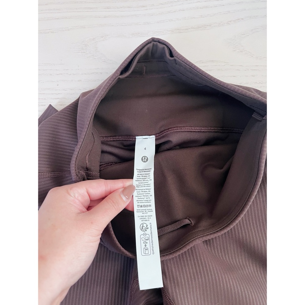 SET Lululemon Wunder Train Ribbed Espresso Size 4 - Picture 6 of 7